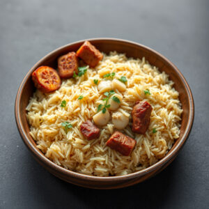 Arroz Integral com Carne Magra à Brasileira