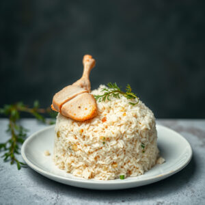 Arroz Branco com Peito de Frango Leve e Ervas